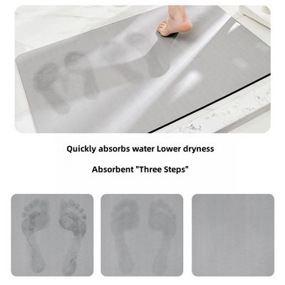 Foldable Water Absorbent Easy Clean Mat for Floor Modern Style Diatomaceous Earth Bath Mat