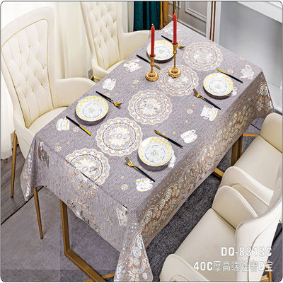 Eco-friendly Easy Clean Oil Proof Table Mats Pvc Plastic Table Cover is customized Yes